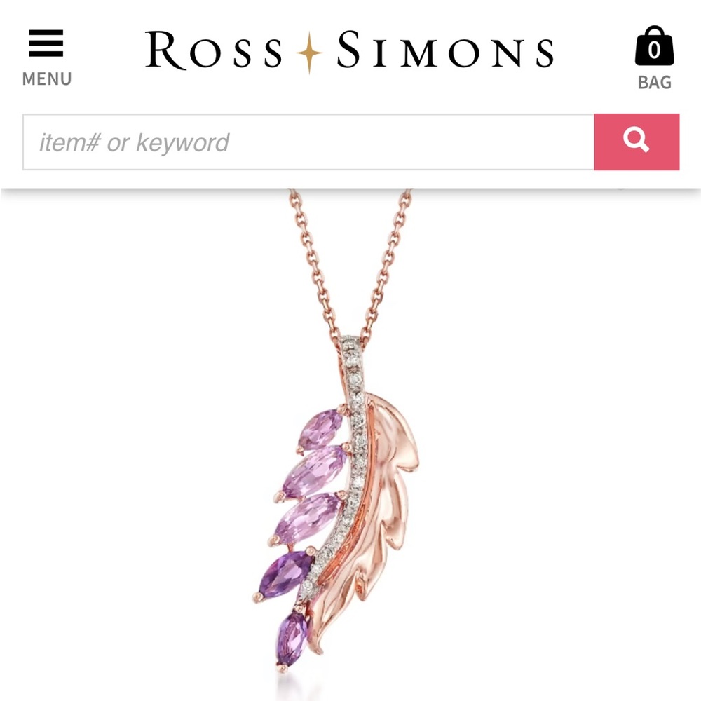 💜NATURAL AMETHYST ,DIAMOND ,SOLID 14k GOLD NECKLACE (FEBRUARY BIRTHSTONE )